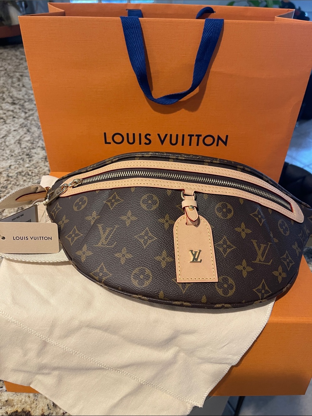Louis Vuitton Monogram Crossbody Belt Bag in Brown and Natural